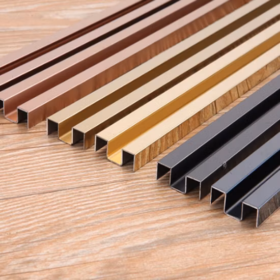 Decorative Stainless Steel U/L Shape Profile 304/316 Rose Gold Mirror Profile